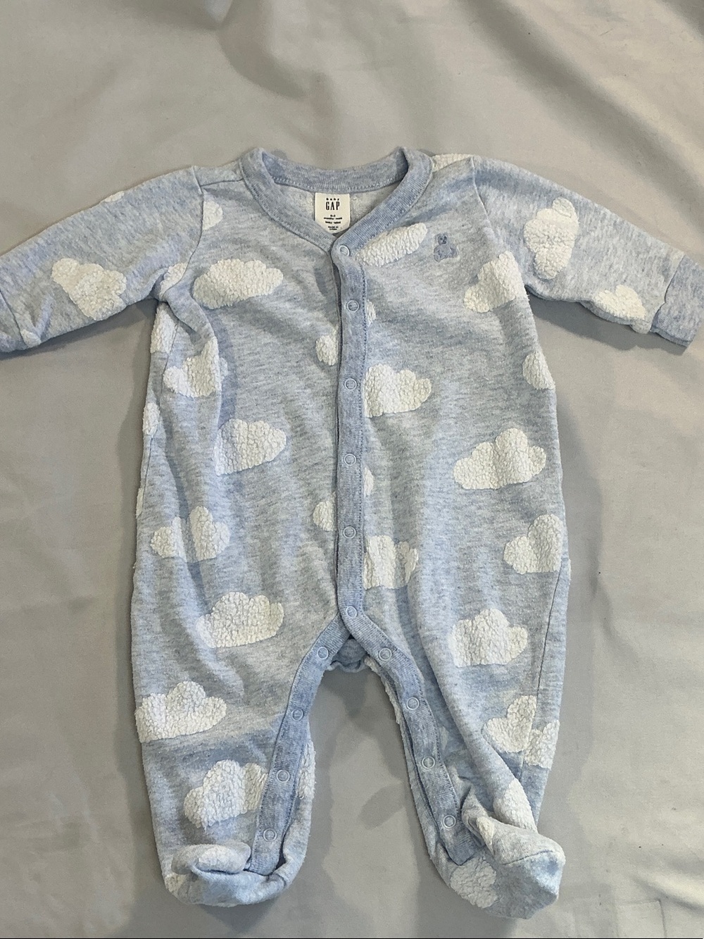 GAP Light Blue Cloud Print Footed One-Piece